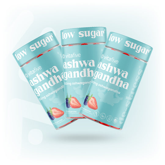 VitaFive - Low Sugar Ashwagandha Gummies - Vegan - Gluten Free - Kosher - Halal