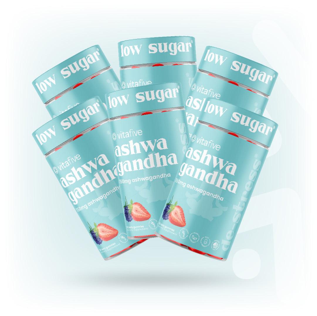 VitaFive - Low Sugar Ashwagandha Gummies - Vegan - Gluten Free - Kosher - Halal