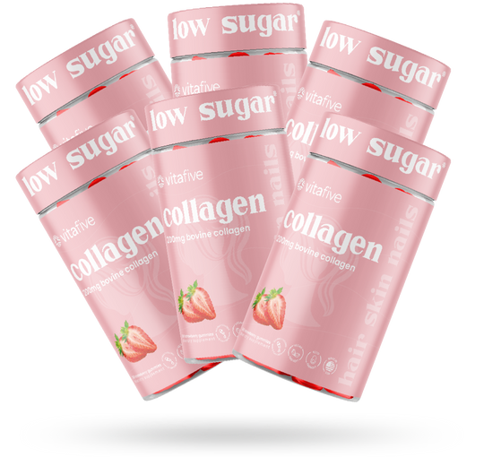 VitaFive - Low Sugar Collagen Gummies - Vegan - Gluten Free - Kosher - Halal