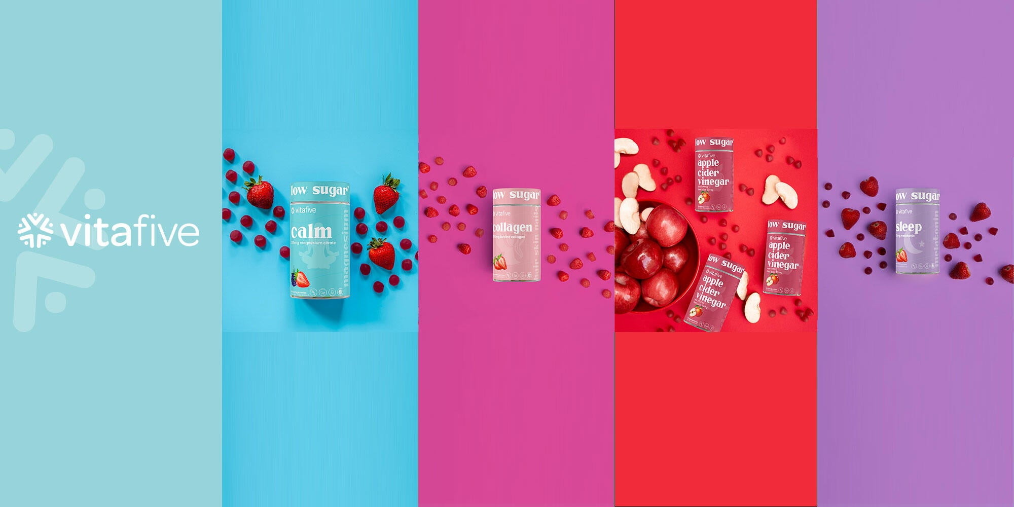Vitafive: where health meets flavor! Our vegetarian gummy vitamins are naturally colored and flavored, making wellness enjoyable and effective.