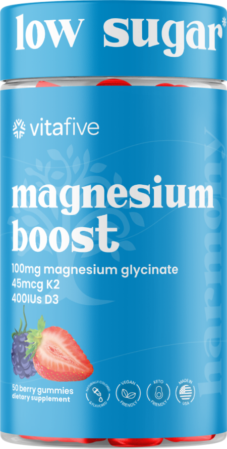 Enjoy Low Sugar Magnesium Glycinate Gummies! These tasty gummies support wellness with Magnesium Glycinate, Vitamin K2, and D3 for bone and heart health.