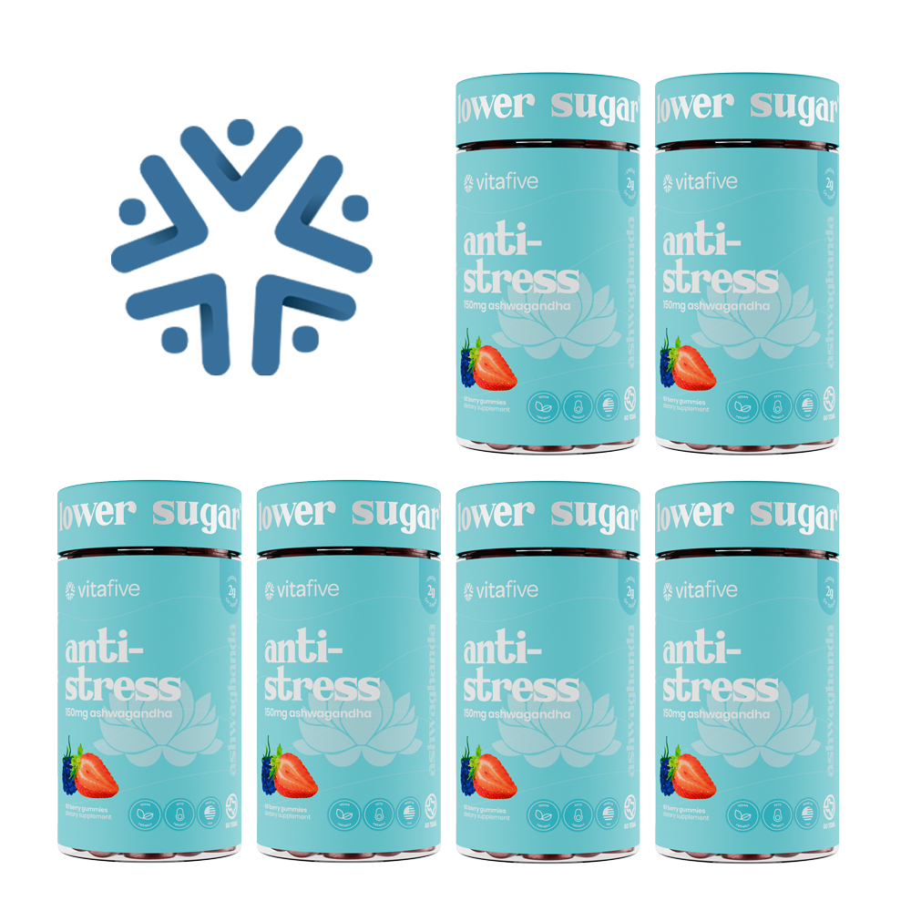 Low Sugar Ashwagandha Gummies - De-Stress vitafive