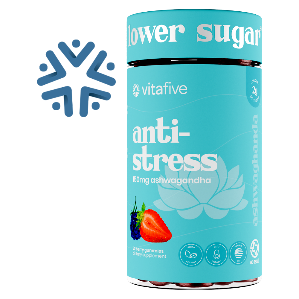 Anti-Stress - 150mg - Ashwagandha  - Low Sugar Gummies vitafive