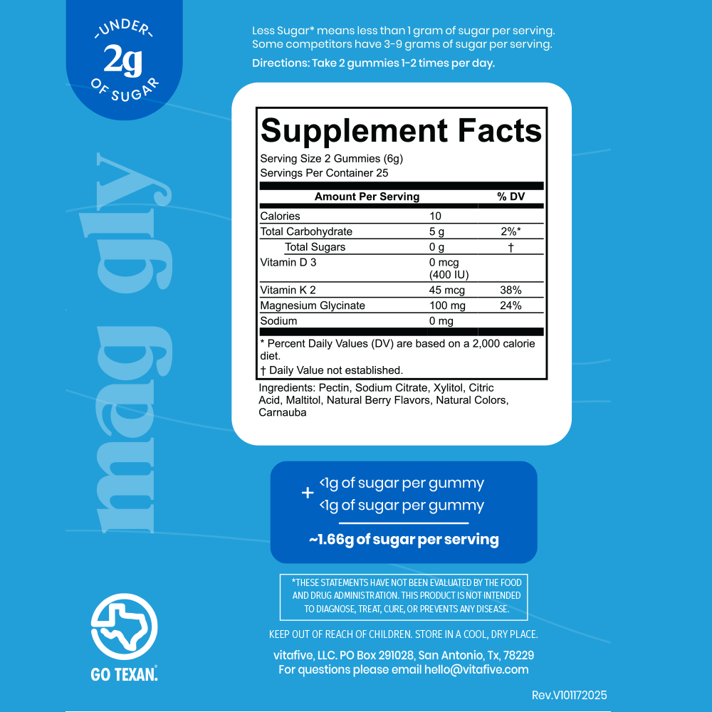 Mood Boost - 100mg - Magnesium Glycinate - Low Sugar vitafive
